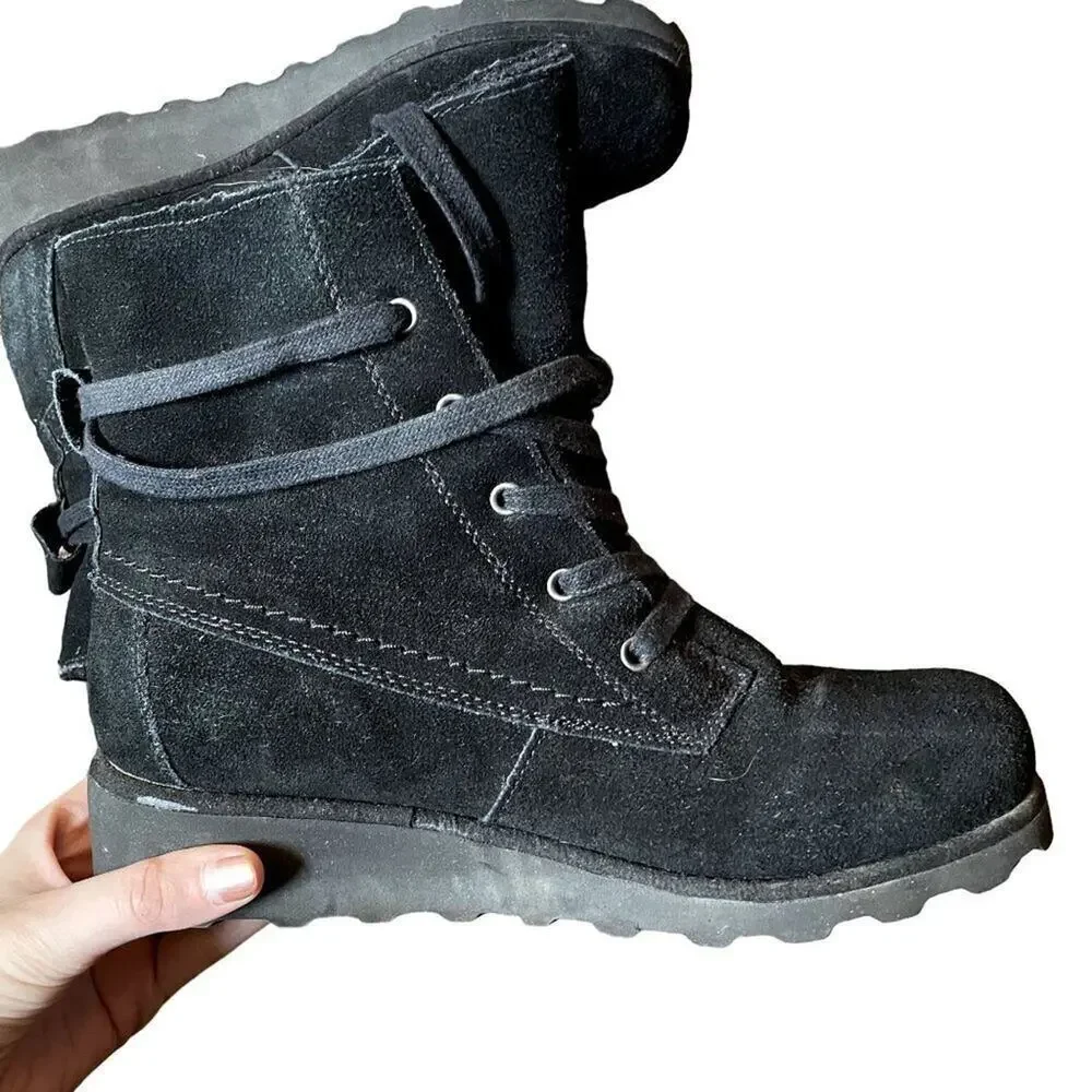 Bearpaw cow suede, wool lining, sheepskin winter boots chic warm comfortable win